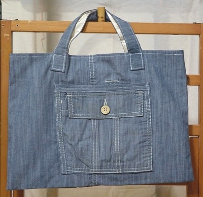 デニム生地、手づくりバッグです